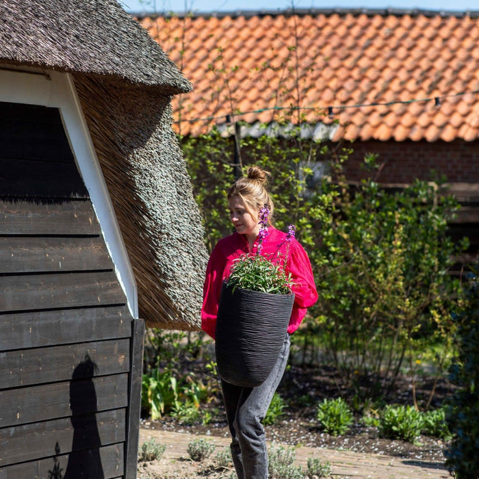 Capi Nature Rib Vaas elegant laag NL donkerbruin 36 x 47 cm