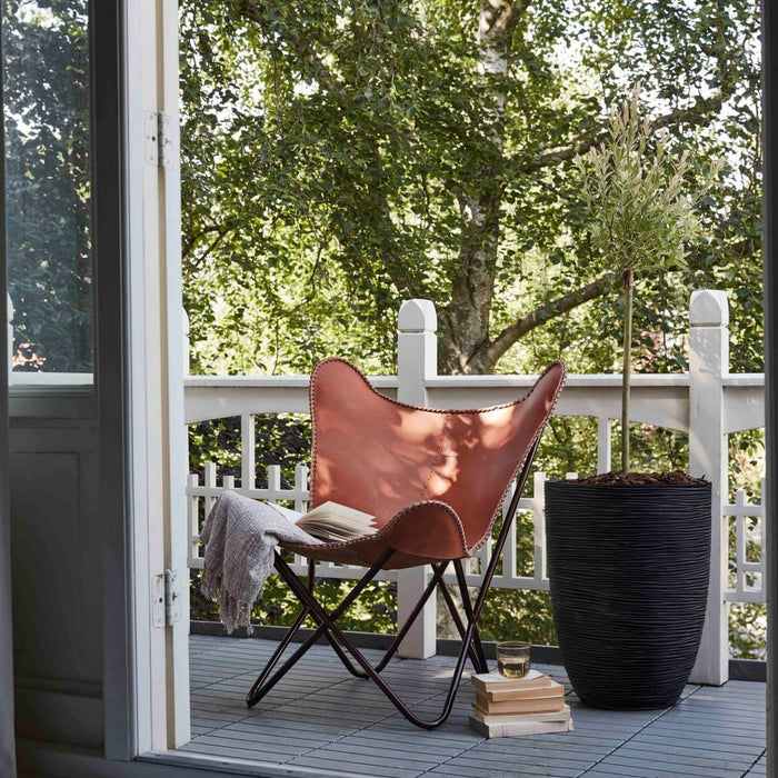 Capi Nature Rib Vaas elegant laag NL donkerbruin 36 x 47 cm