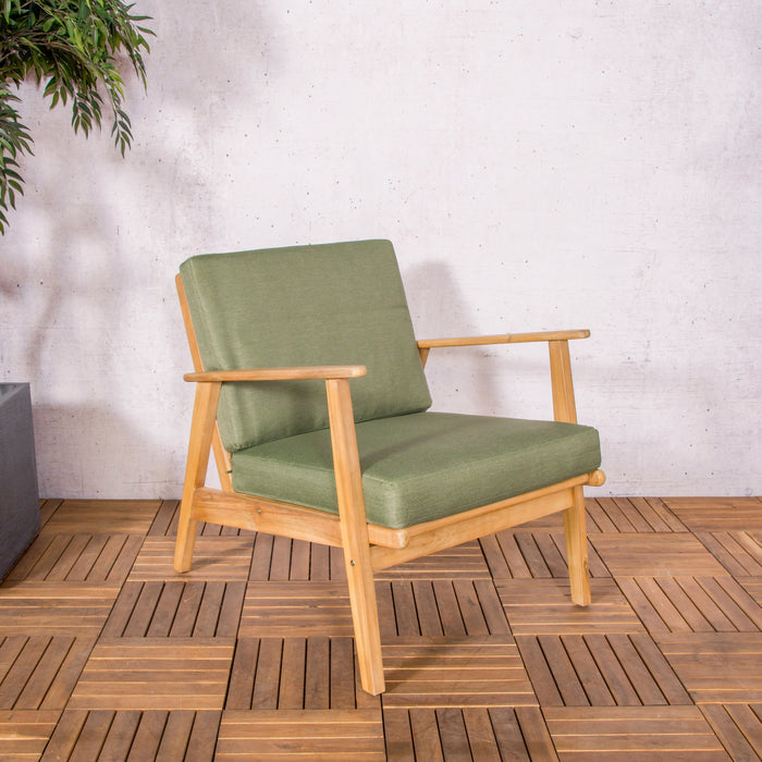 SenS-Line Lissabon Loungestoel Acaciahout - Groen