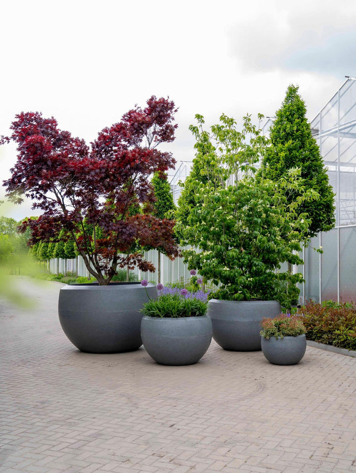 Capi Europe Vaas bol Granite - 177x120 - Antraciet