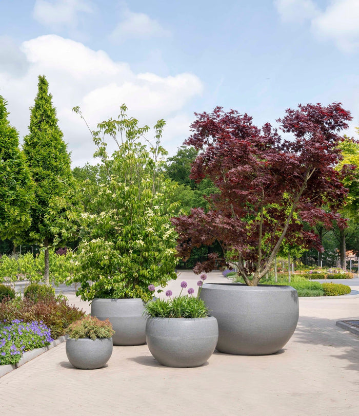 Capi Europe Vaas bol Granite - 88x60 - Antraciet