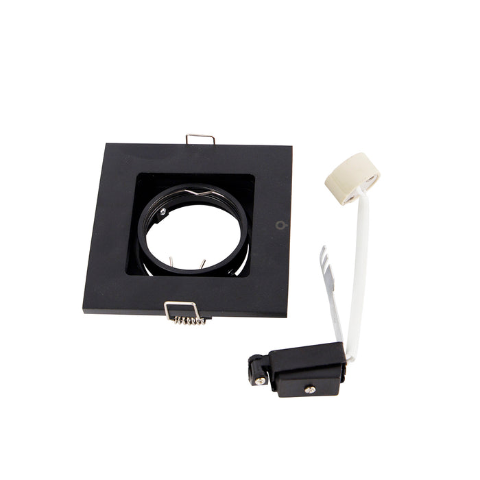 QAZQA Set van 6 moderne inbouwspots zwart verstelbaar - Qure