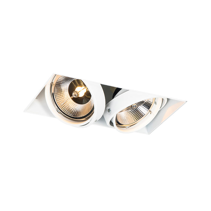 QAZQA Inbouwspot wit GU10 AR111 trimless 2-lichts - Oneon