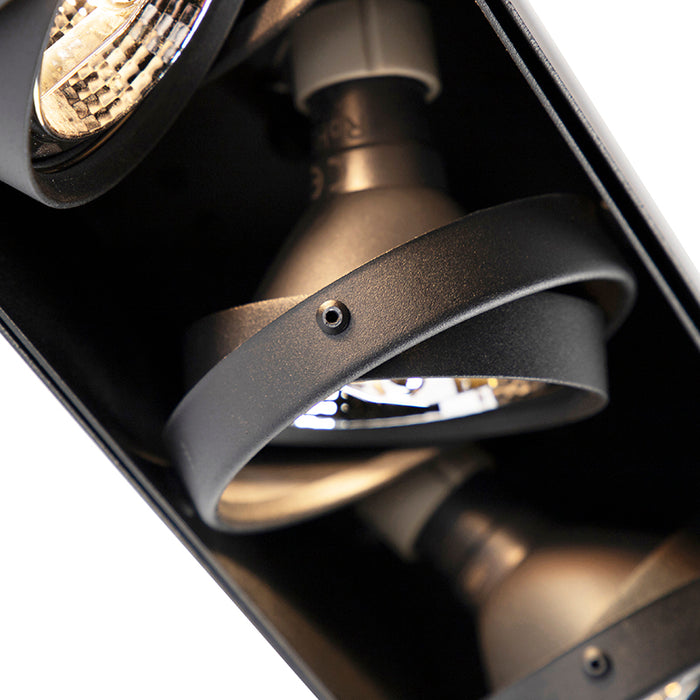 QAZQA Inbouwspot zwart GU10 AR70 trimless 3-lichts - Oneon