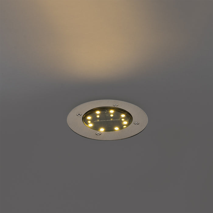 QAZQA Set van 6 grondspots staal incl. LED IP65 Solar - Terry