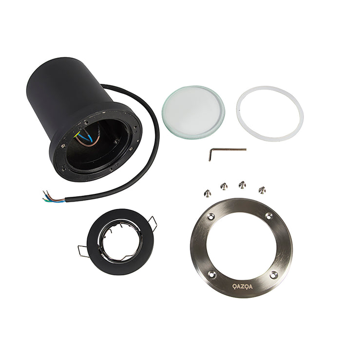 QAZQA Set van 6 buiten grondspots staal verstelbaar IP65 - Delux