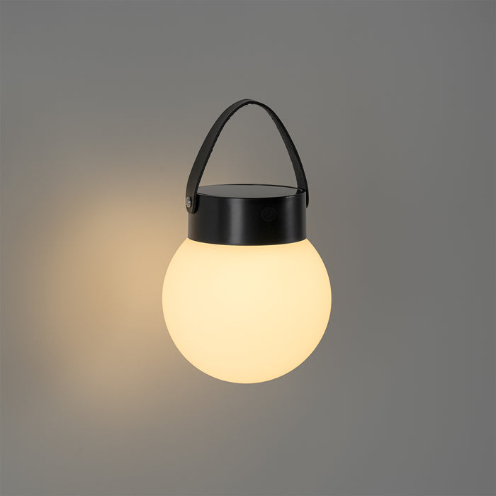 QAZQA Buiten hanglamp zwart incl. LED 3-staps dimbaar solar -