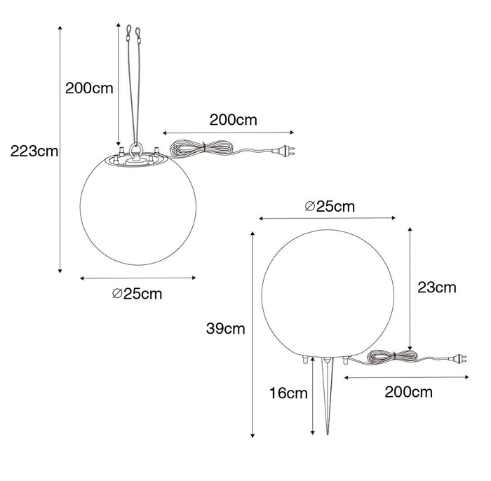 QAZQA Moderne buiten hanglamp wit 25 cm IP44 - Nura