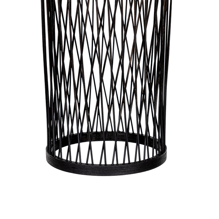 QAZQA Landelijke buiten hanglamp zwart rotan 25 cm - Calamus