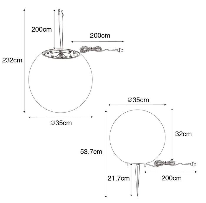 QAZQA Moderne buiten hanglamp grijs 35 cm IP44 - Nura