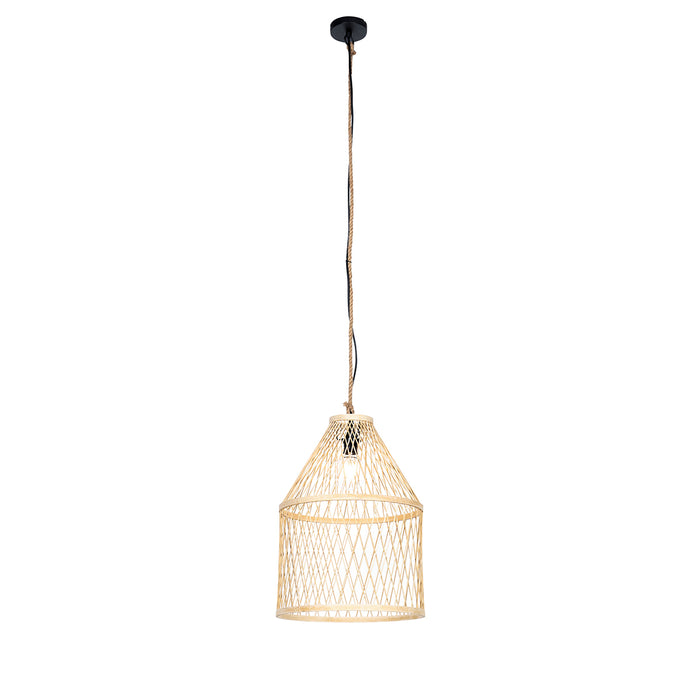 QAZQA Landelijke buiten hanglamp rotan 40x55 cm - Calamus