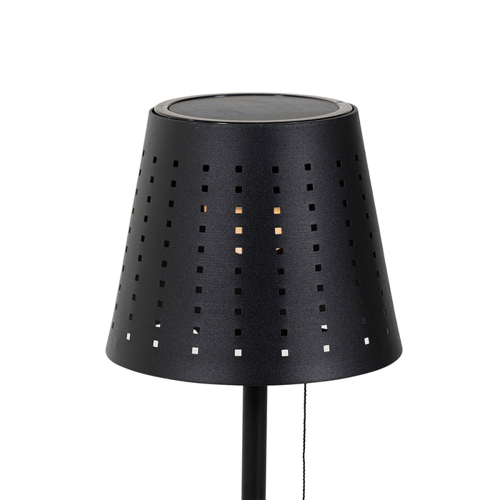 QAZQA Buiten tafellamp zwart incl. LED 3-staps dimbaar oplaadbaar en