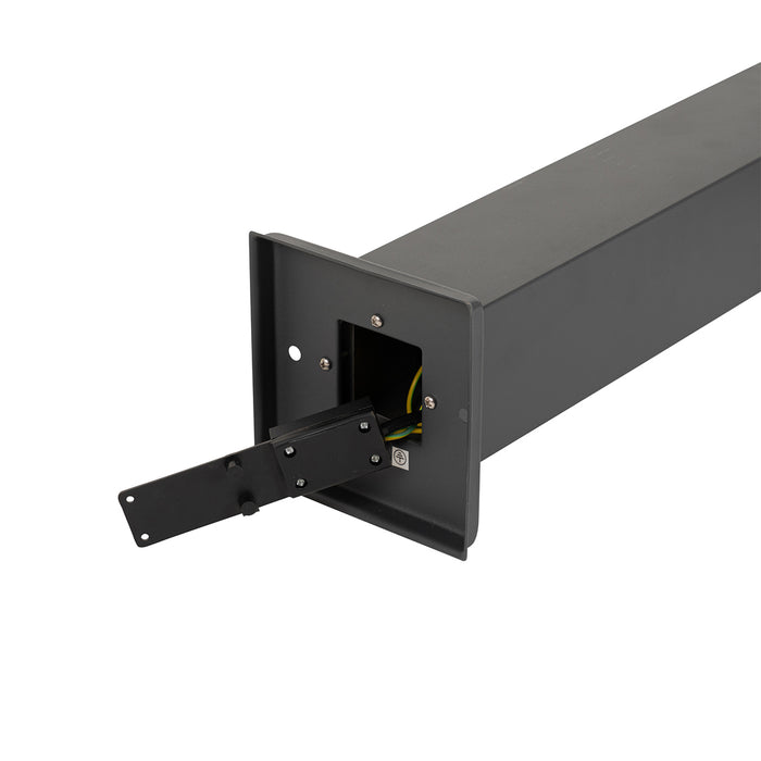 QAZQA Moderne buitenlamp paal donkergrijs met smoke 80 cm - Malios