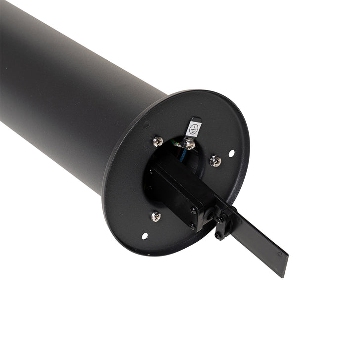 QAZQA Staande buitenlamp zwart met smoke kap 50 cm - Odense