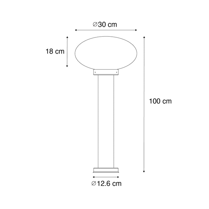 QAZQA Modern buiten paaltje zwart 100 cm - Elly