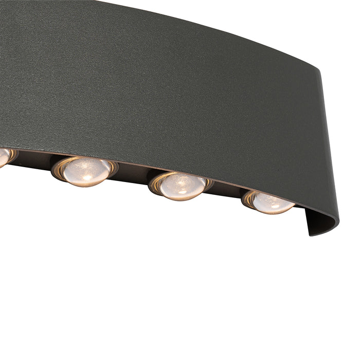 QAZQA Buiten wandlamp donkergrijs incl. LED 10-lichts IP54 - Silly