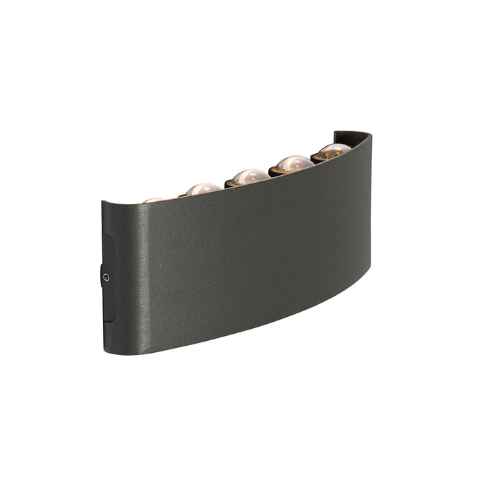 QAZQA Buiten wandlamp donkergrijs incl. LED 10-lichts IP54 - Silly