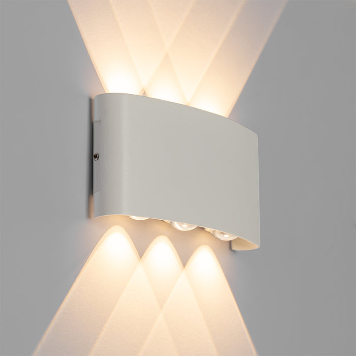 QAZQA Buiten wandlamp wit incl. LED 6-lichts IP54 - Silly