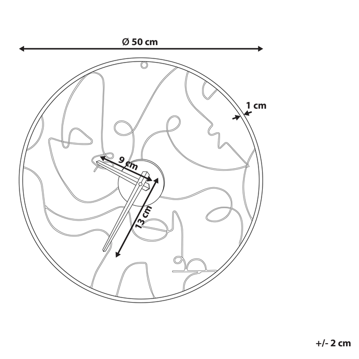 Beliani - MENTON - Wandklok - Zwart - Ijzer