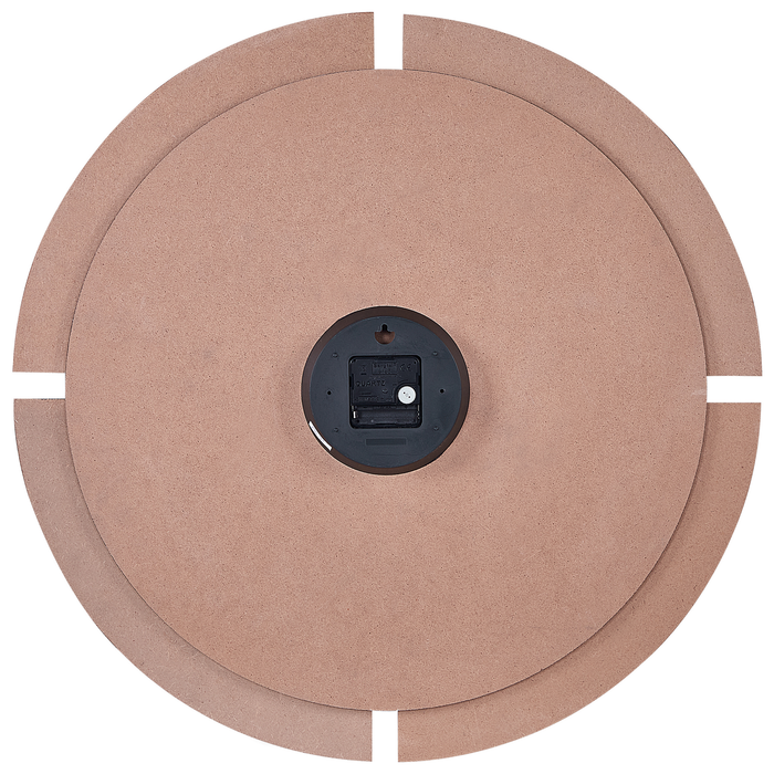 Beliani - ARAMON - Wandklok - Lichthout|Zwart - Ijzer