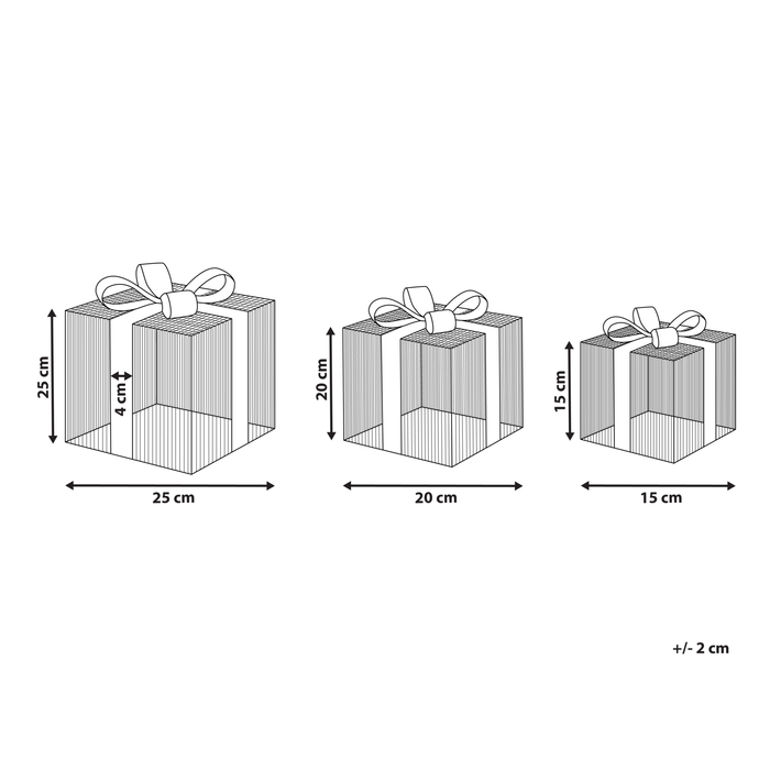 Beliani - ARNES - Kerstdecoratie set van 3 - Zilver - IJzer