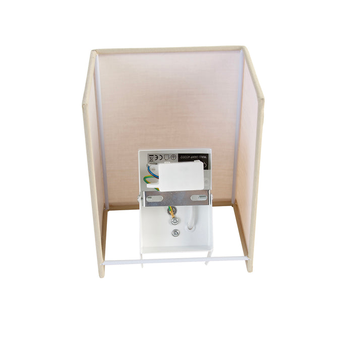 QAZQA Landelijke wandlamp beige met stoffen kap - Vete