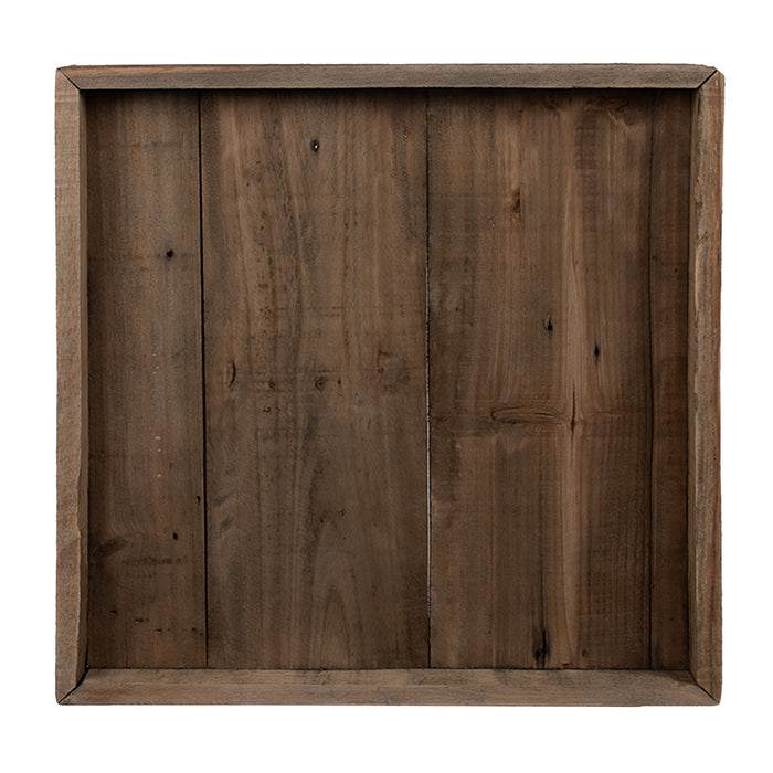 Clayre & Eef Decoratie Dienblad 38x38x4 cm Bruin Hout Vierkant
