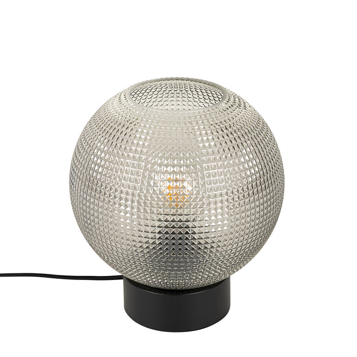 QAZQA Design tafellamp zwart met smoke glas - Chico