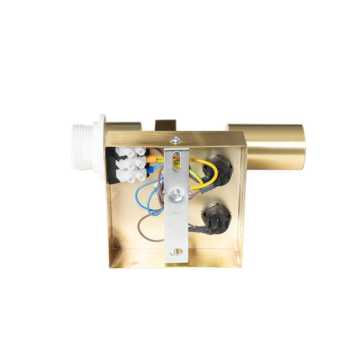 QAZQA Wandlamp messing met leeslamp en kap 18 cm bloemen - Brescia