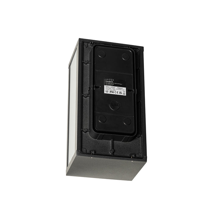 QAZQA Buiten wandlamp zwart met ribbel glas IP44 - Charlois