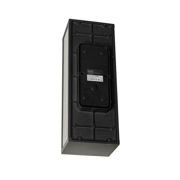 QAZQA Buiten wandlamp zwart met ribbel glas 2-lichts IP44 - Charlois