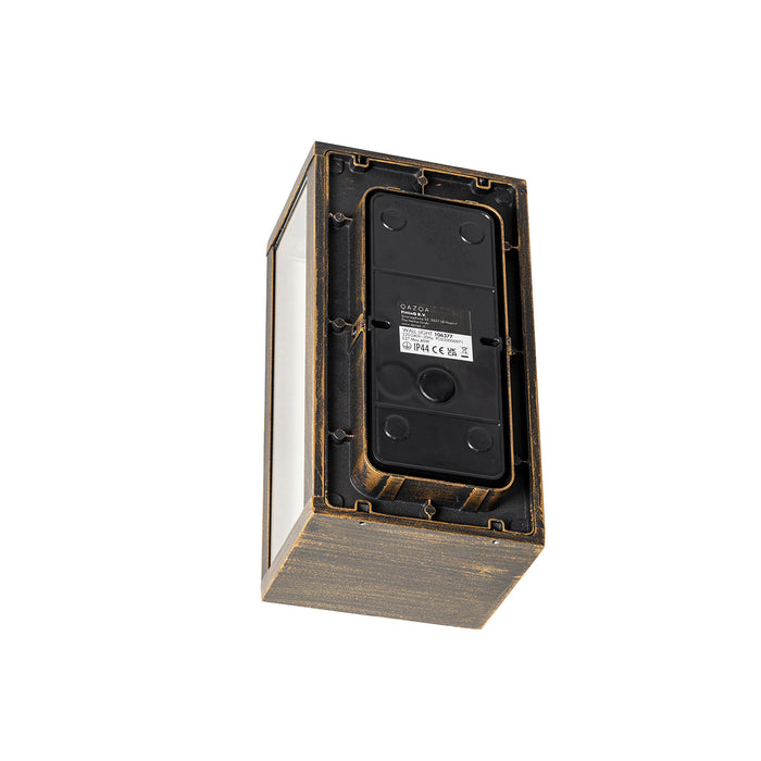 QAZQA Vintage wandlamp antiek goud 26 cm IP44 - Charlois