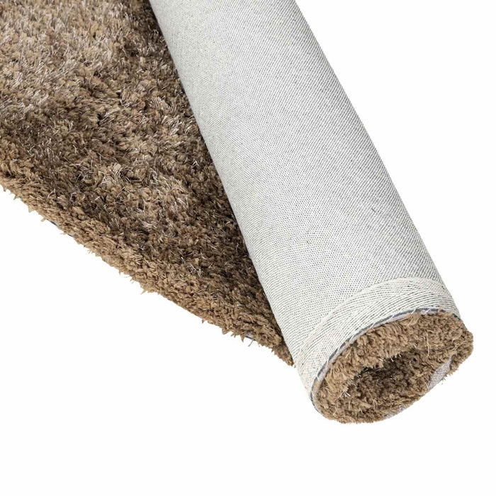 PTMD Jups Brown fabric handwoven carpet round M