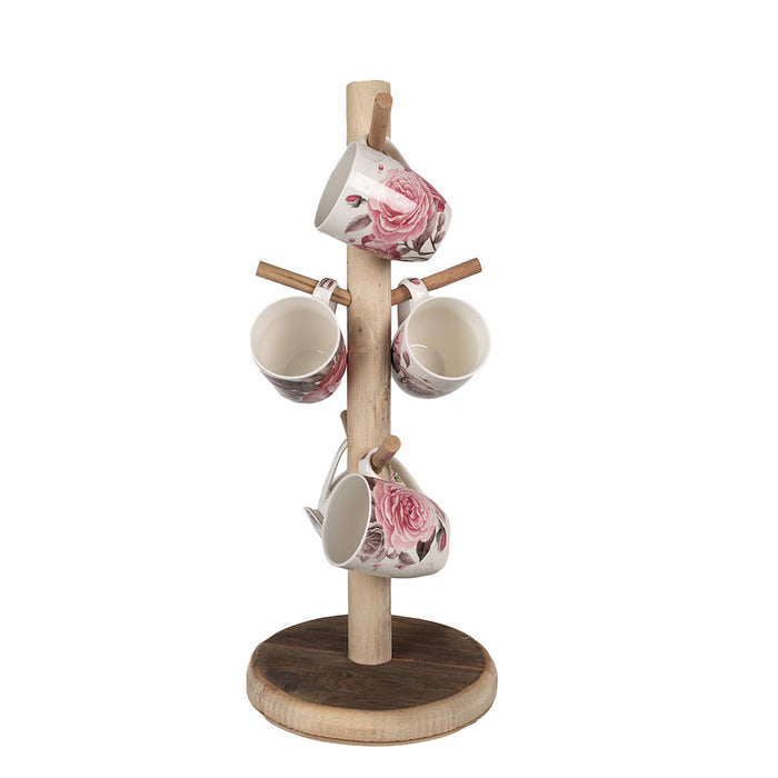 Clayre & Eef Mokkenrek 60 cm Bruin Hout Mokkenboom