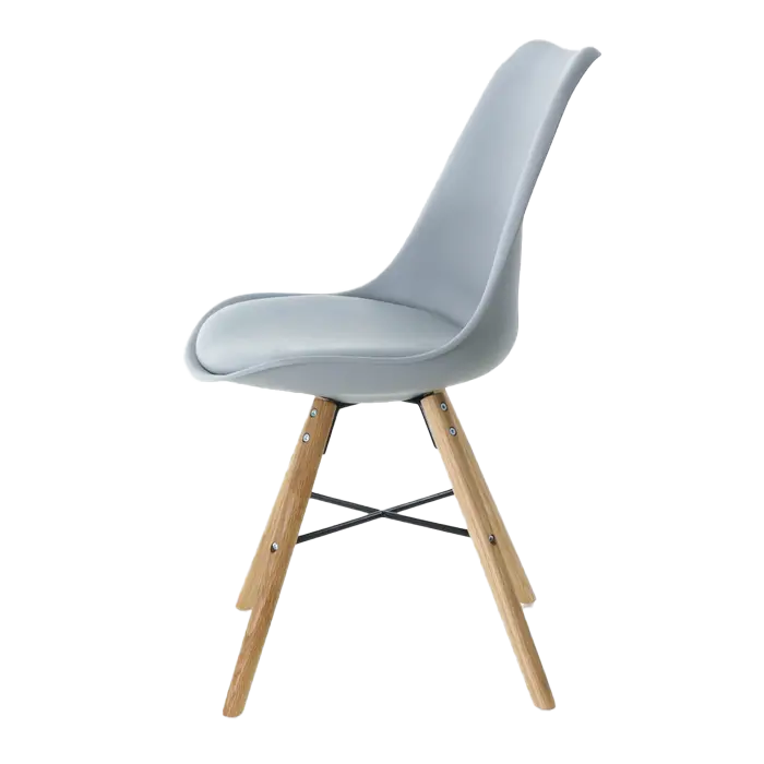 Essence Madera eetkamerstoel lichtgrijs - houten onderstel