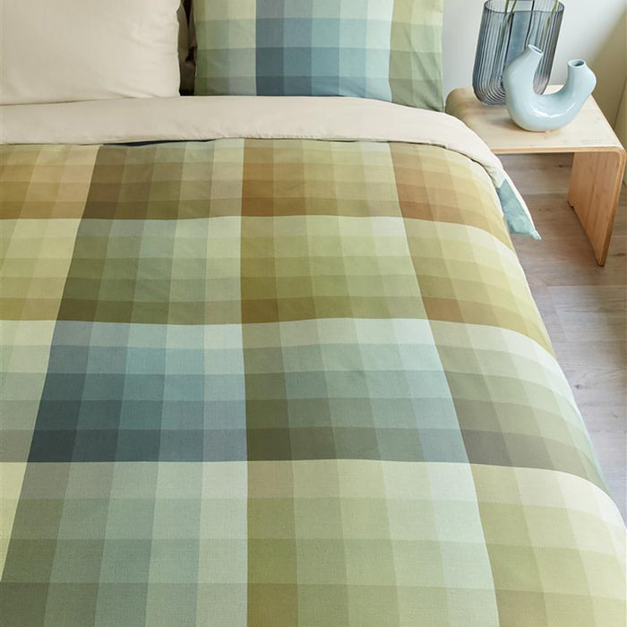 Beddinghouse Dorian Dekbedovertrek 140 x 200/220 cm - Grijsgroen