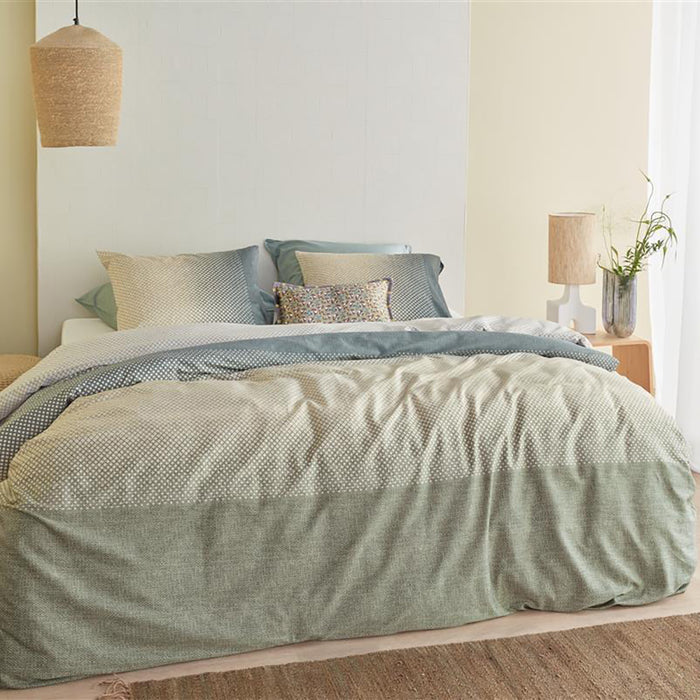 Beddinghouse Duco Dekbedovertrek 140 x 200/220 cm - Grijsgroen