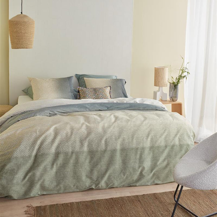 Beddinghouse Duco Dekbedovertrek 200 x 200/220 cm - Grijsgroen