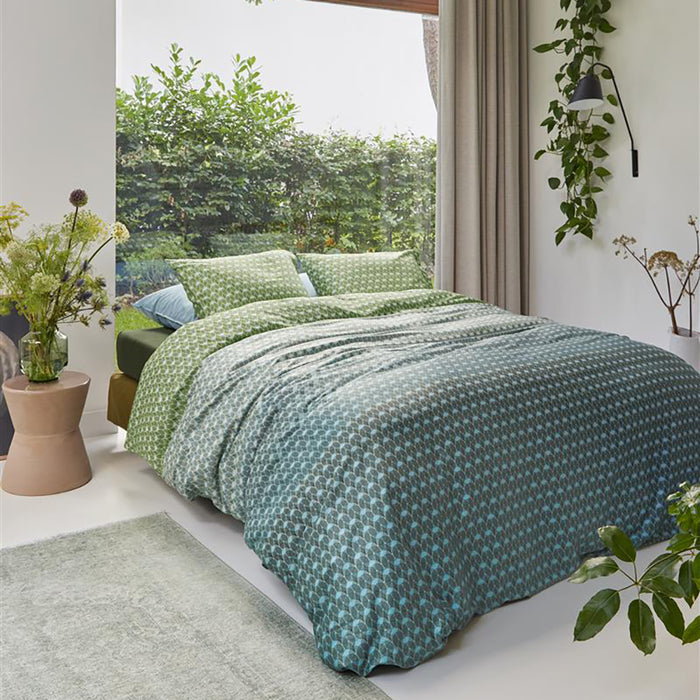 Beddinghouse Silas Dekbedovertrek 200 x 200/220 cm - Blauw/Groen