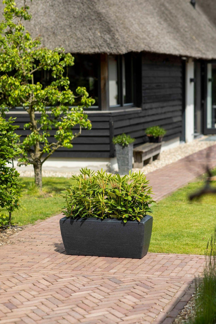 Capi Europe Bloembak rechthoek Arc Granite - 90x35x40 - Zwart