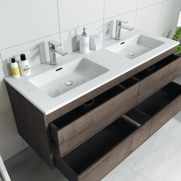 Badplaats Badkamermeubel Set Angela 140cm - Bruin Eiken - Badmeubel