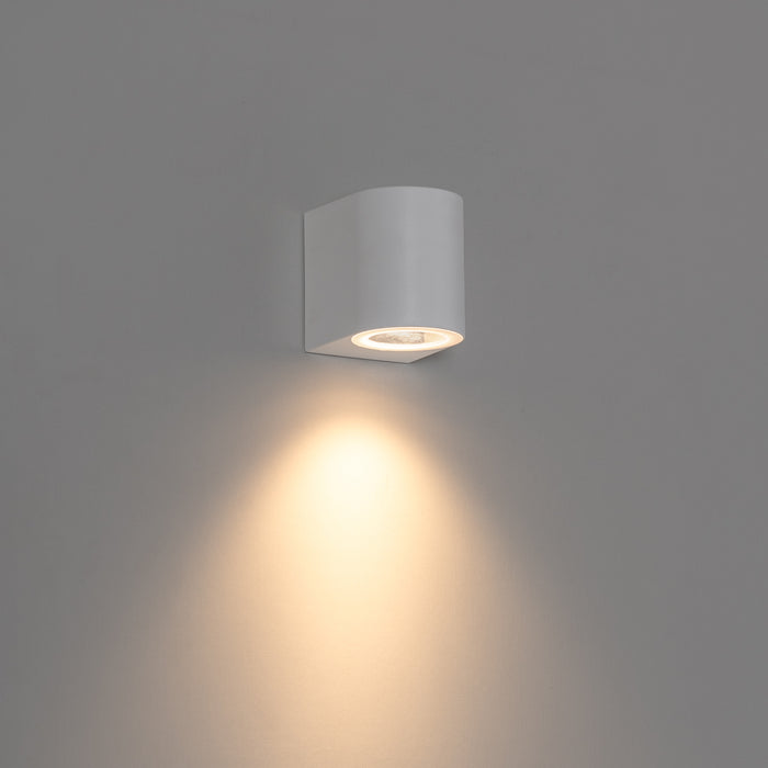 QAZQA Moderne buiten wandlamp wit kunststof ovaal - Baleno