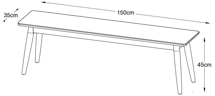 by fonQ Woodzy Bankje 150 cm - Naturel Eiken
