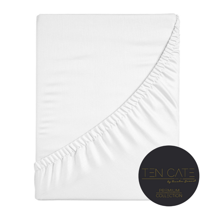 Ten Cate Premium Katoensatijnen Hoeslaken 180x200 - White Whisper