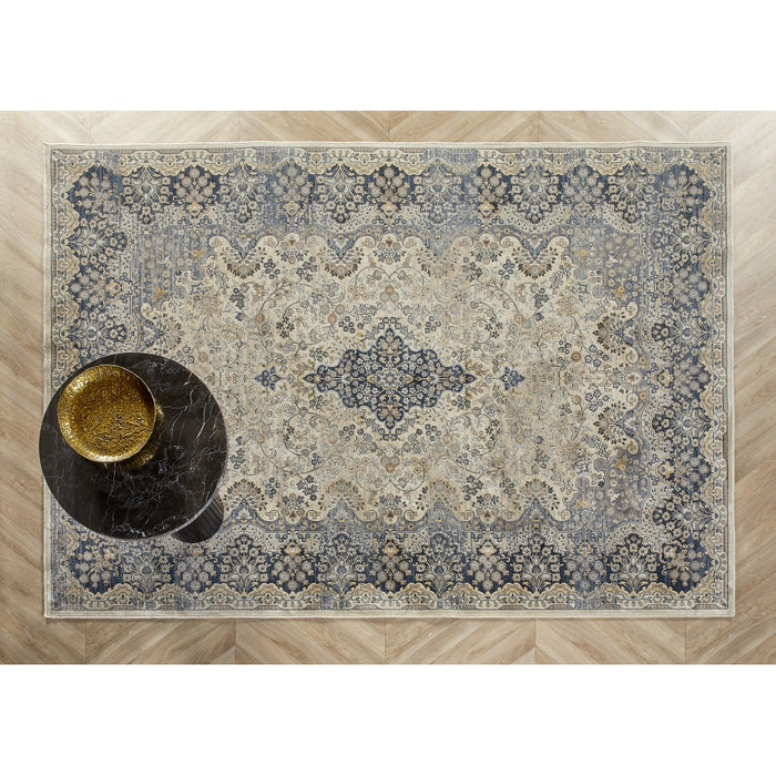 Vloerkleed Vince - Blauw|Grijs - Viscose