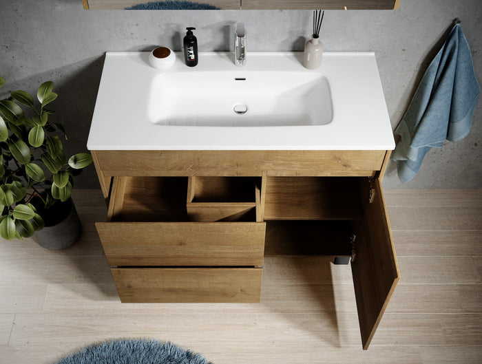 Badplaats Badkamermeubel Set Salzburg 100 cm - Eiken - Badmeubel