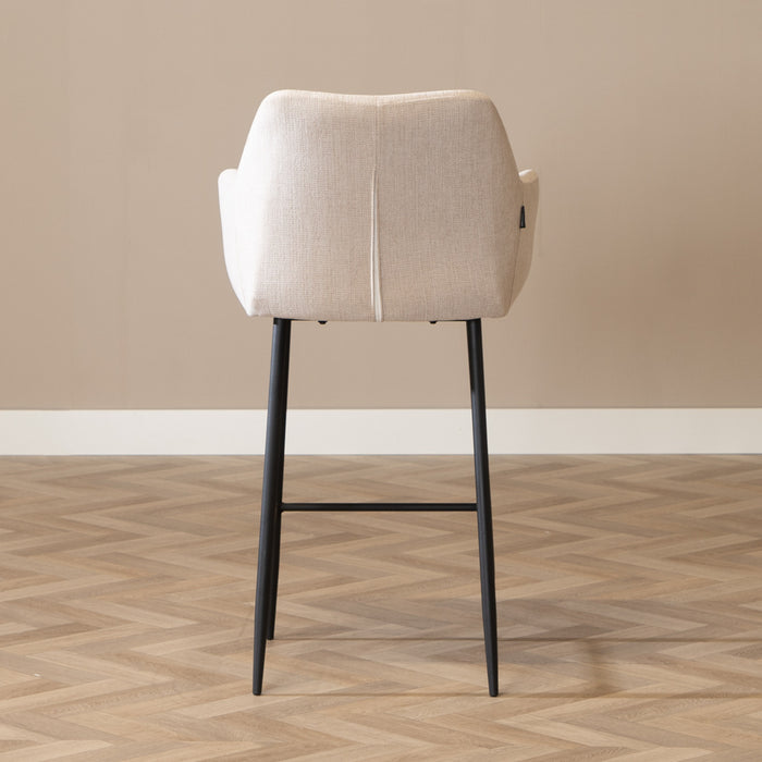 Bronx71 Scandinavische barkruk Niklas gerecyclede stof beige 78 cm