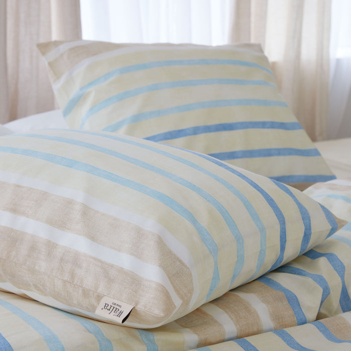 Walra Natural Stripes Dekbedovertrek 140x220 - Zand Gestreept