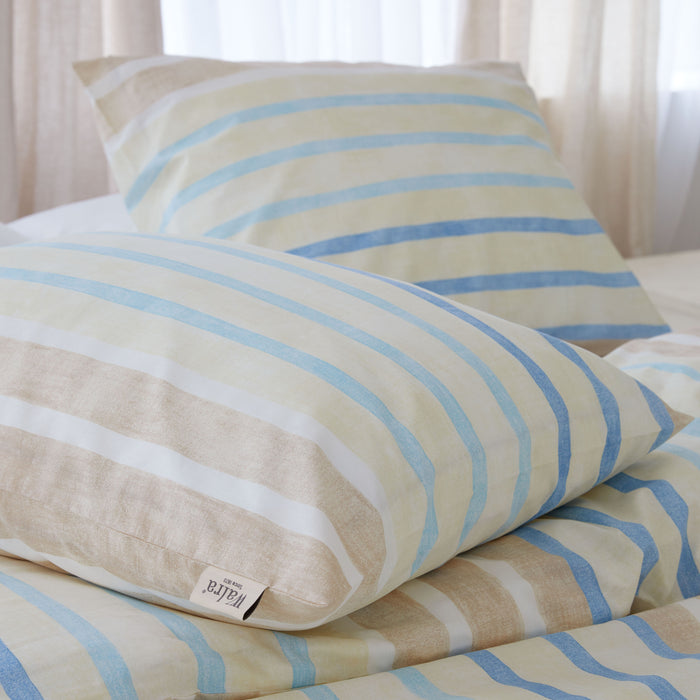 Walra Natural Stripes Dekbedovertrek 240x220 - Zand Gestreept