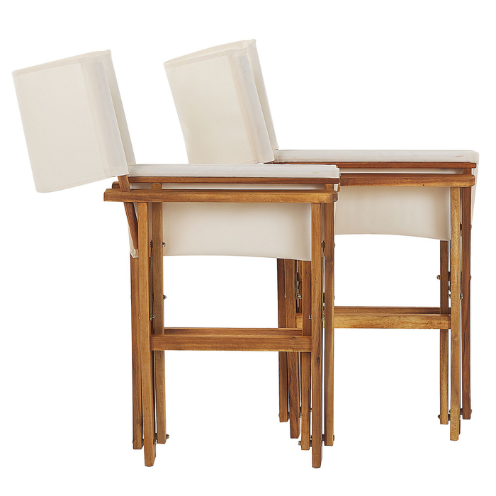 Beliani-CINE -Tuinstoel set van 2-Groen|Hout|Bladeren-Polyester